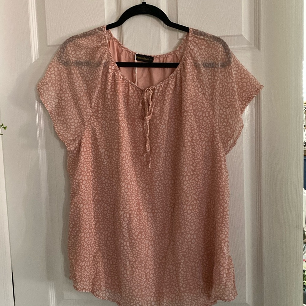 Woman’s size large peach, colored blouse, new with tags